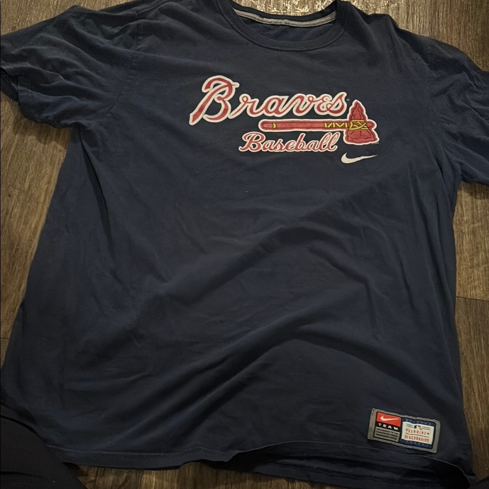 Nike Navy Braves Graphic Tee